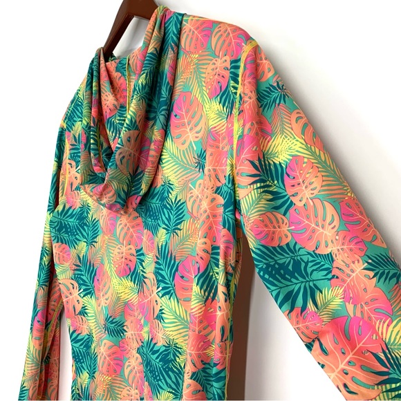 Men’s Ingear Neon Tropical Print Outdoor Popover Hoodie Fitted Kangaroo Pocket - Picture 12 of 16